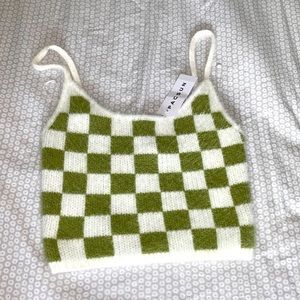 Pacsun Fuzzy Checkerboard Top